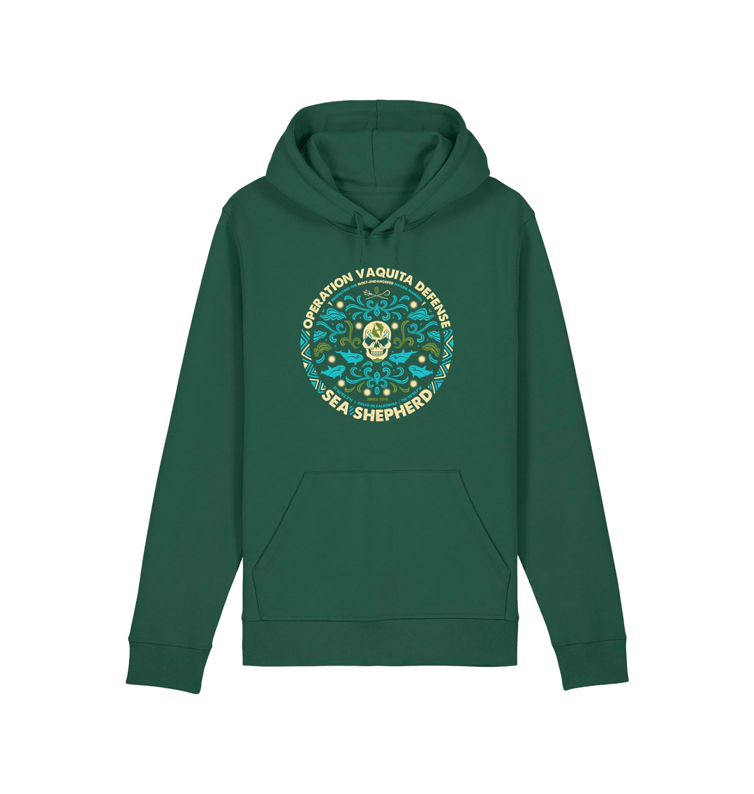 Bottle Green Printed Hoody Front